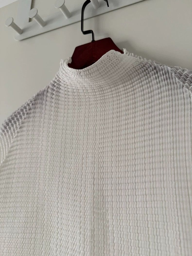 Issey Miyake issey miyake size:2 White high-neck and short-sleeved shir Size XXS / US 00 / IT 34 - 3 Thumbnail
