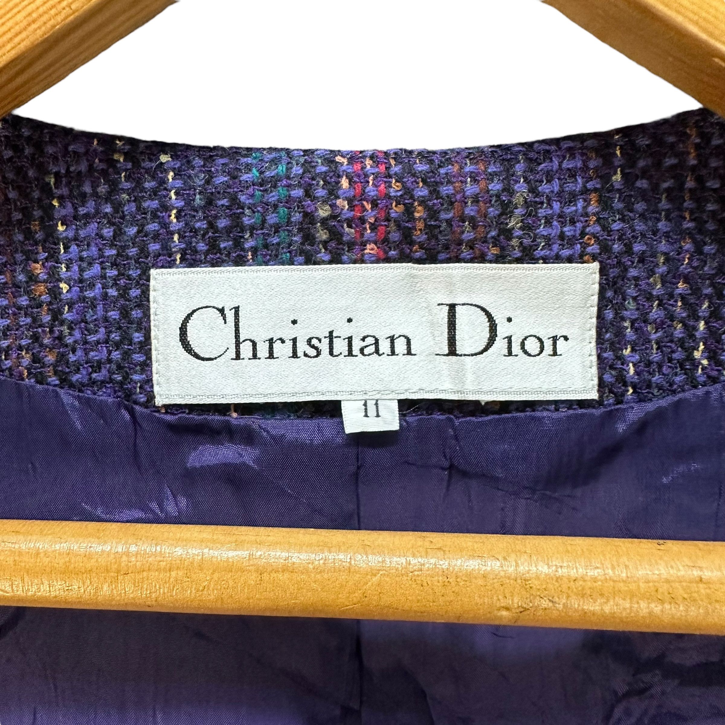 Christian Dior Monsieur CHRISTIAN DIOR Purple Tweed Elegant Jacket #A56-1287 Size M / US 6-8 / IT 42-44 - 8 Thumbnail