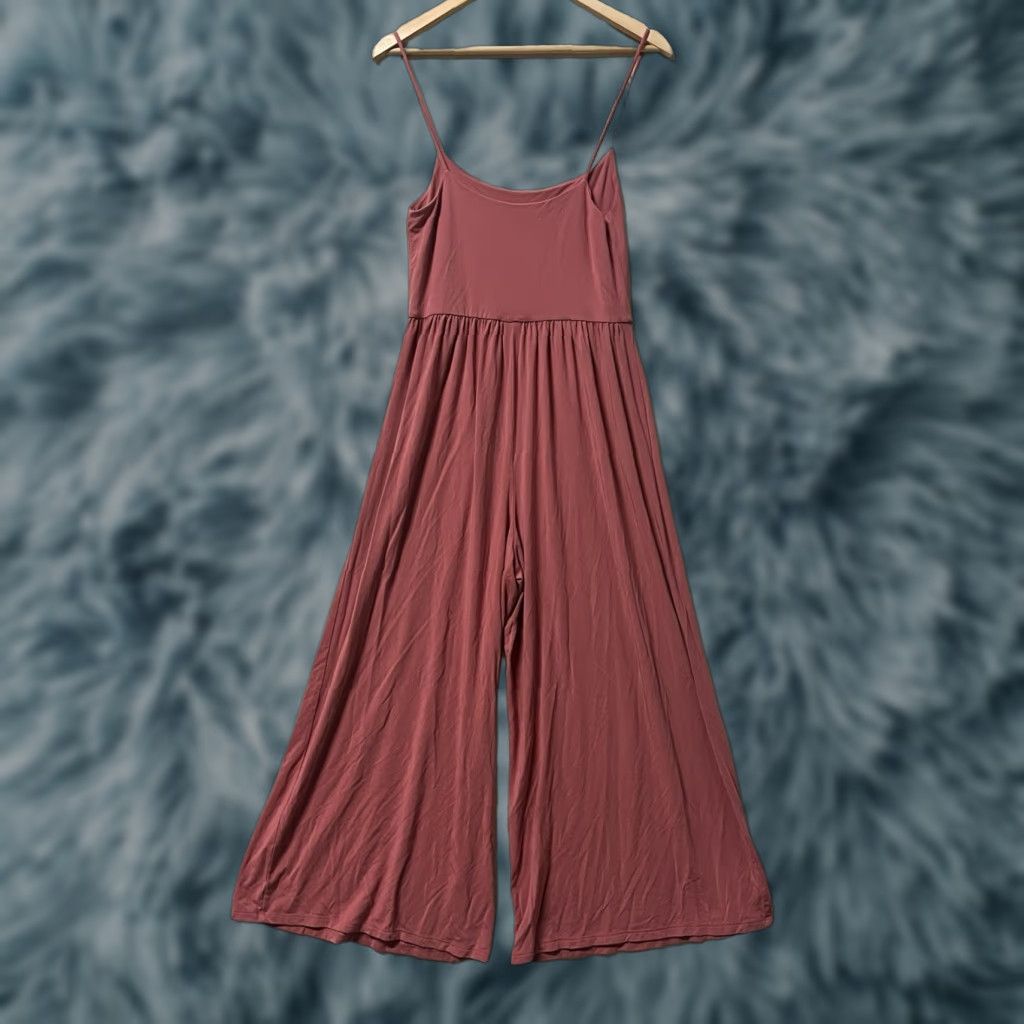 Vintage Wilfred Jumpsuit Women Muave Wide-Leg Spaghetti Strap Medium M Sleeveless One-Piece Casual Straps Size 32" / US 10 / IT 46 - 1 Thumbnail