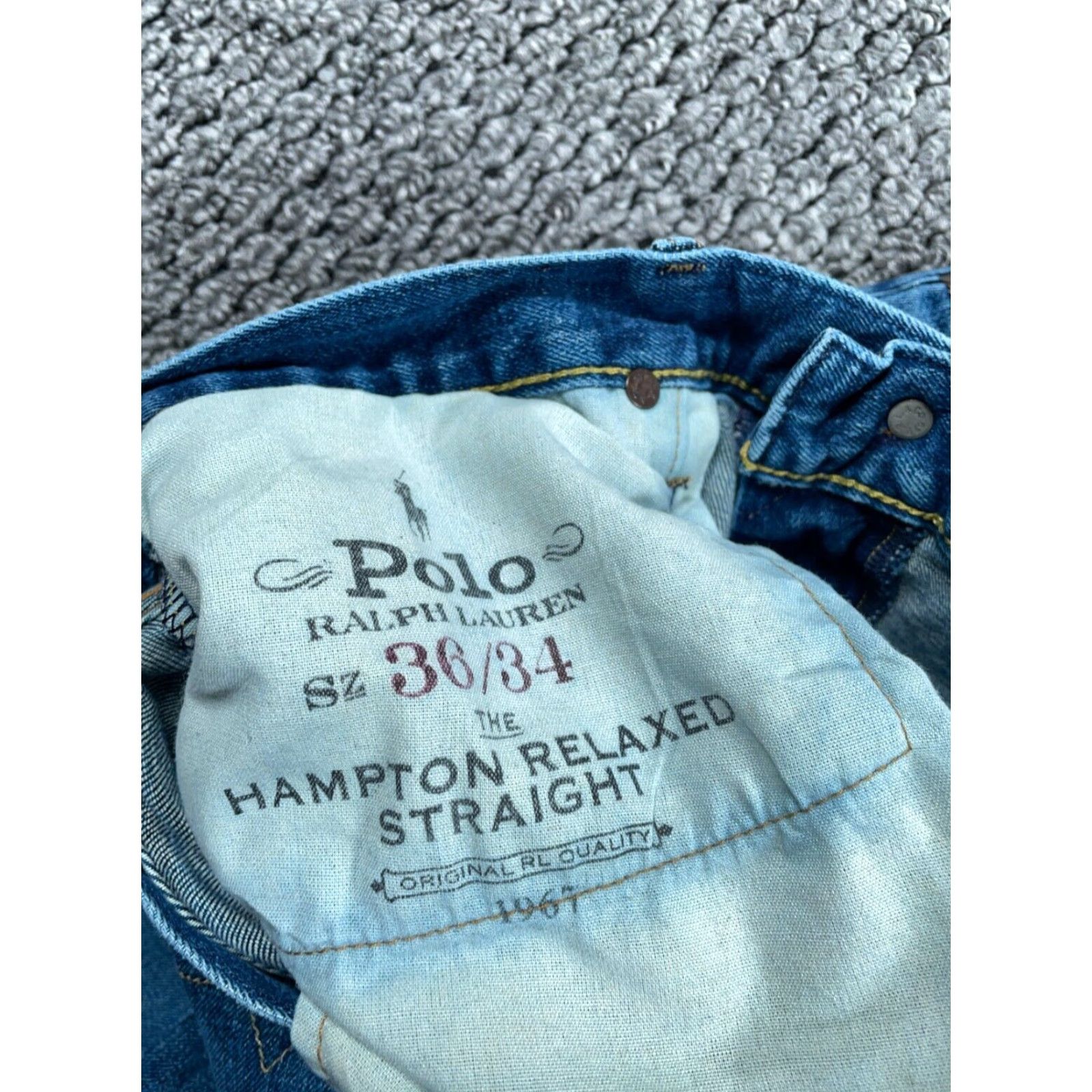 Polo Ralph Lauren Polo Ralph Lauren Jeans Hampton Relaxed Straight 35 x 31 Blue 90s Mens Size US S / EU 44-46 / 1 - 3 Thumbnail