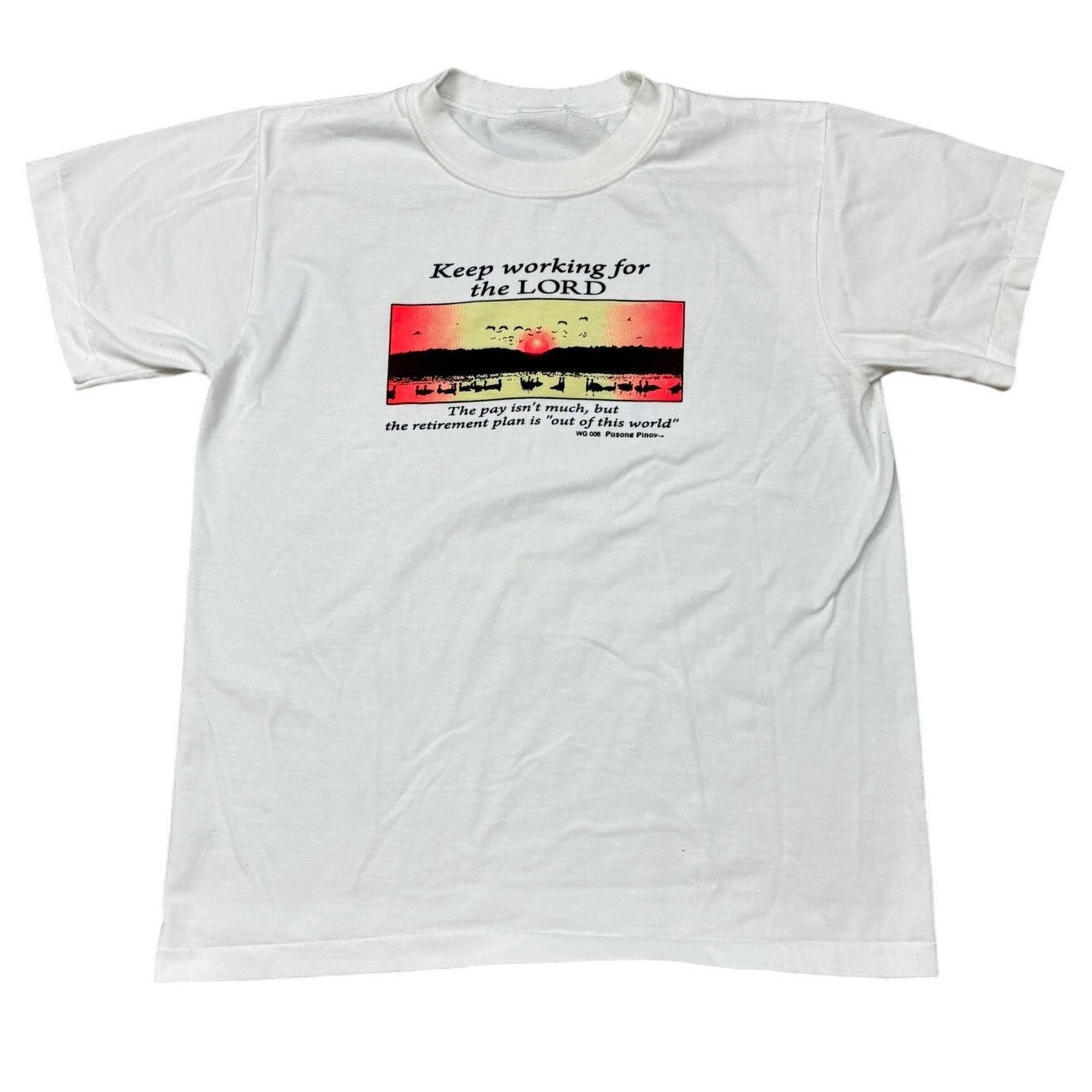 Vintage VTG Keep Working For The Lord Single Stitch Shirt Men's M Size US M / EU 48-50 / 2 - 1 Thumbnail