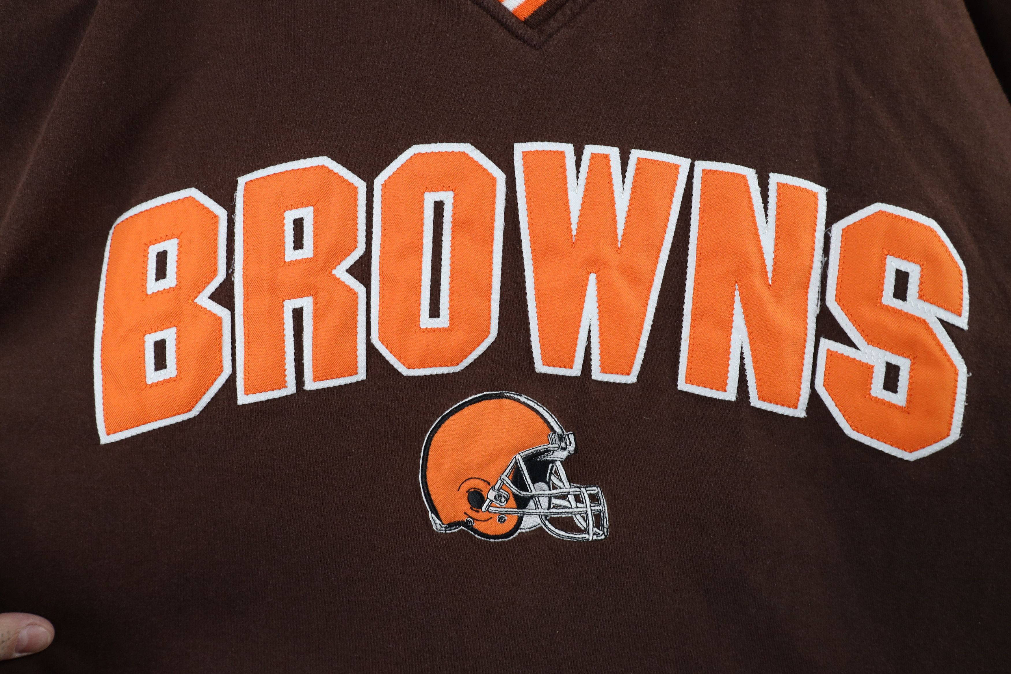 Vintage Vintage 90s Cleveland Football Long Sleeve T-Shirt Brown Size US XL / EU 56 / 4 - 4 Thumbnail