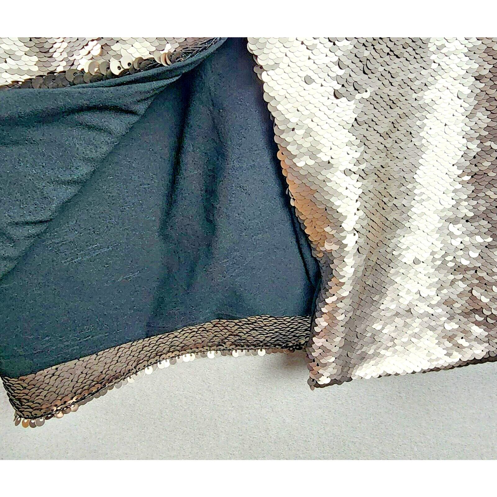 Vintage Angelys Balek Sequin Skirt Pewter Size 4 Size 27" / US 4 / IT 40 - 7 Thumbnail