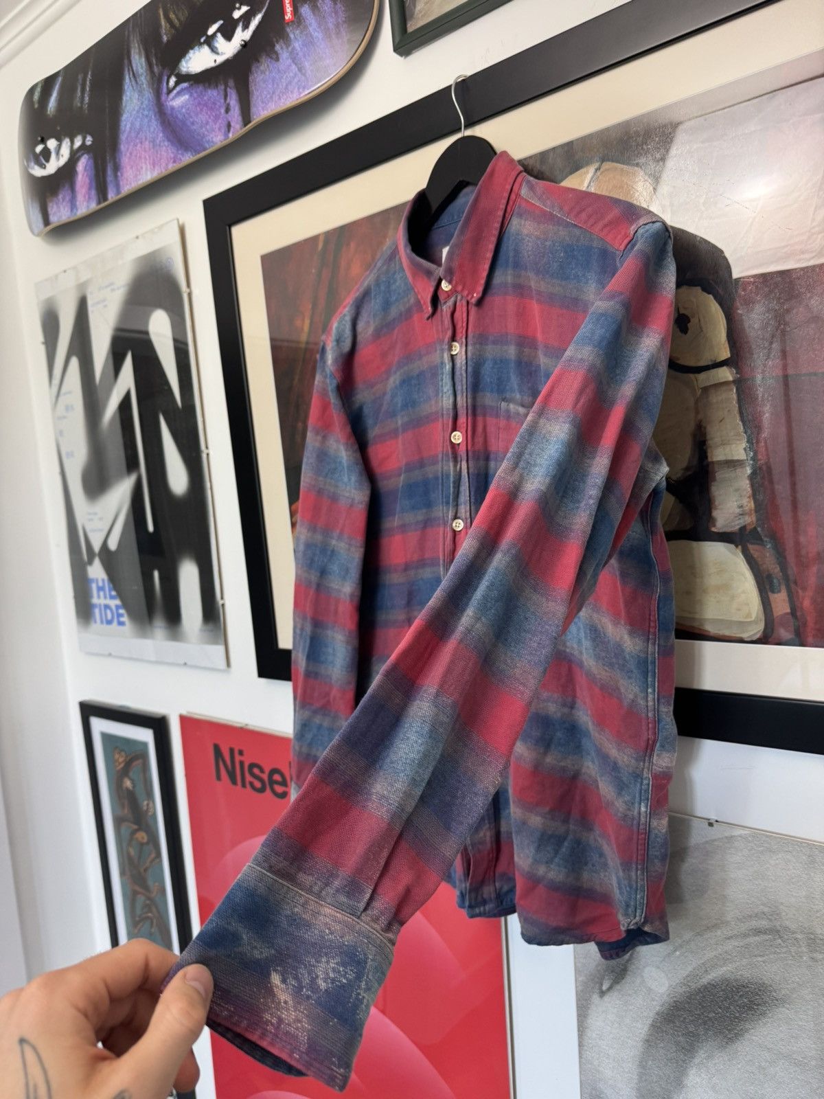 Our Legacy Our Legacy Checkered Button Up Shirt Bleach Flannel Rare Size US M / EU 48-50 / 2 - 3 Thumbnail
