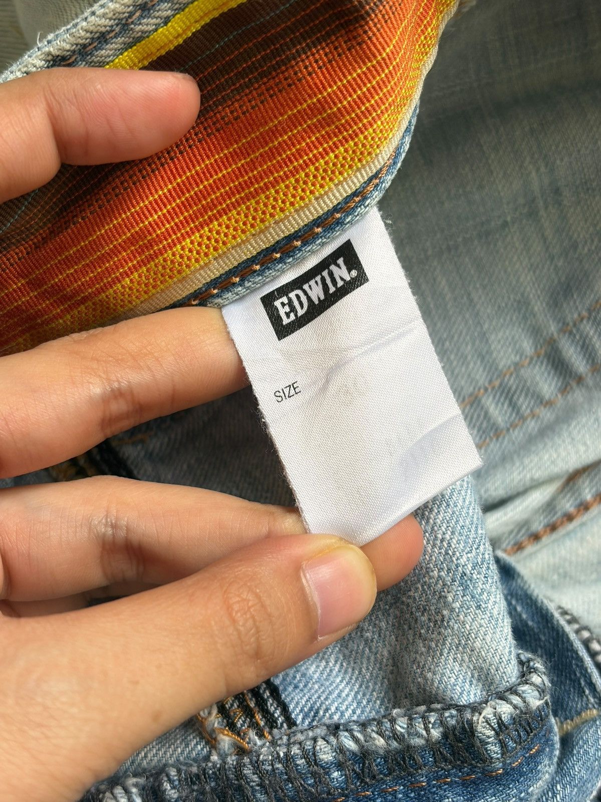 Edwin Vintage Edwin Blue Trip Faded Wash Cargo Distressed Jeans Size US 31 - 5 Thumbnail