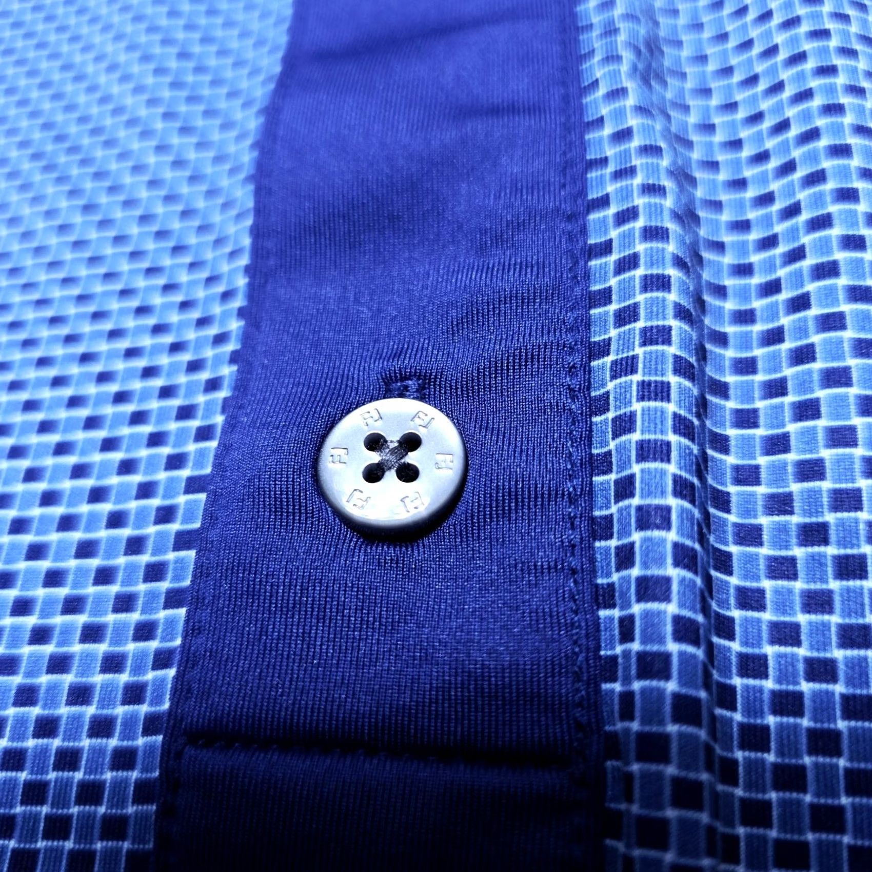 Footjoy FJ Foot Joy Golf Polo Shirt Men’s 2XL Blue Geometric Performance Shirt Size US XXL / EU 58 / 5 - 3 Thumbnail