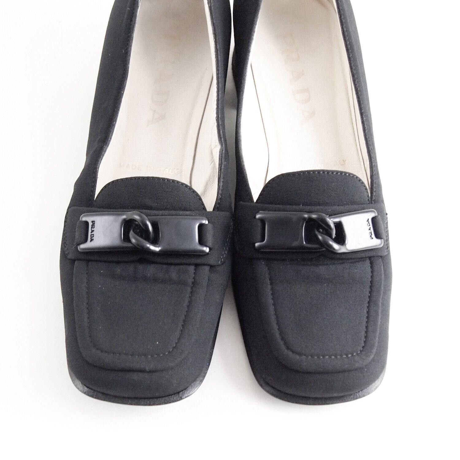 Prada Prada Square Toe Pumps Low Heel Black Suede US 6 EU 36 Size US 6 / IT 36 - 4 Thumbnail