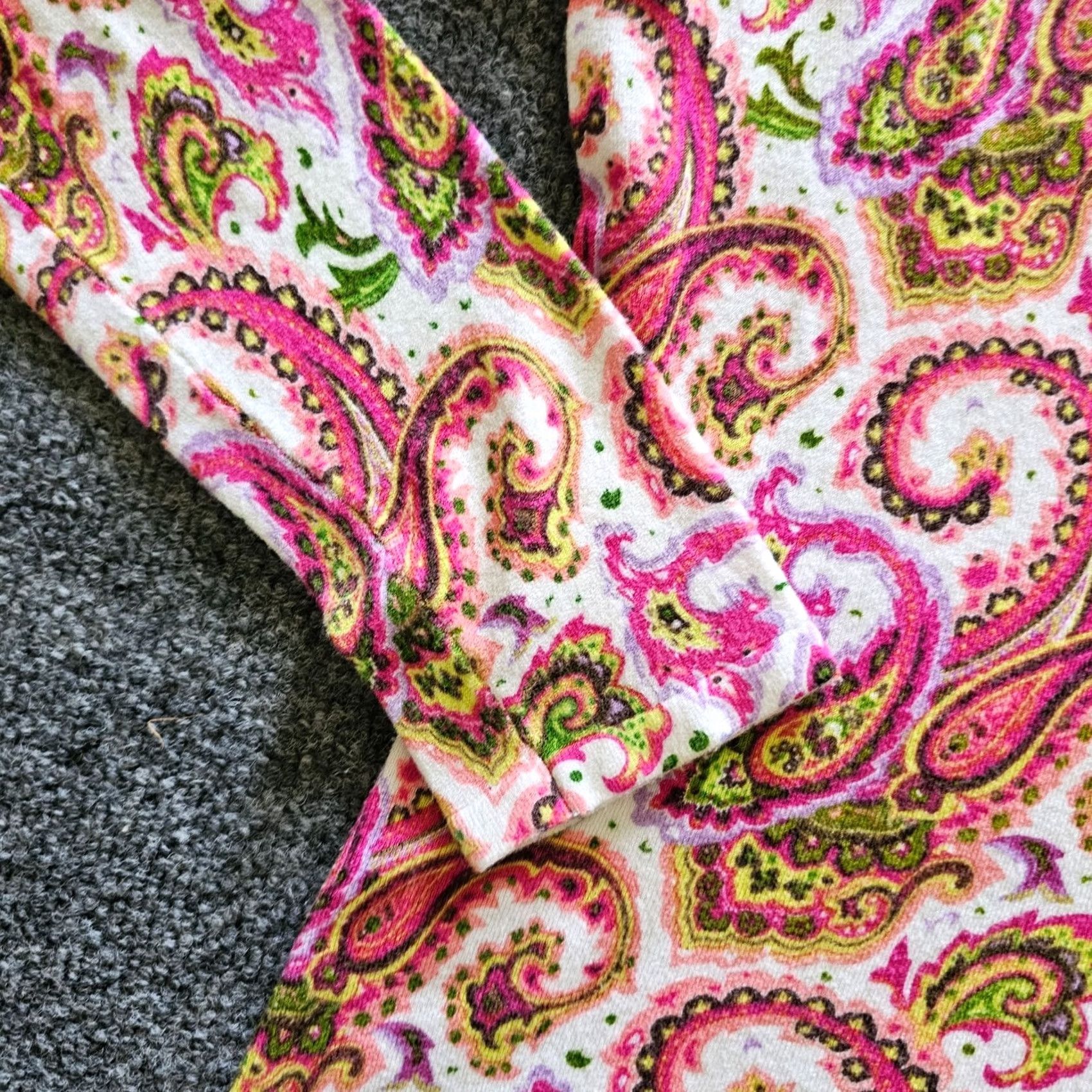 Pinko Fairway & Greene Cardigan Womens M Pink Paisley Long Sleeve Round Neck Career Cardigan Size M / US 6-8 / IT 42-44 - 4 Thumbnail
