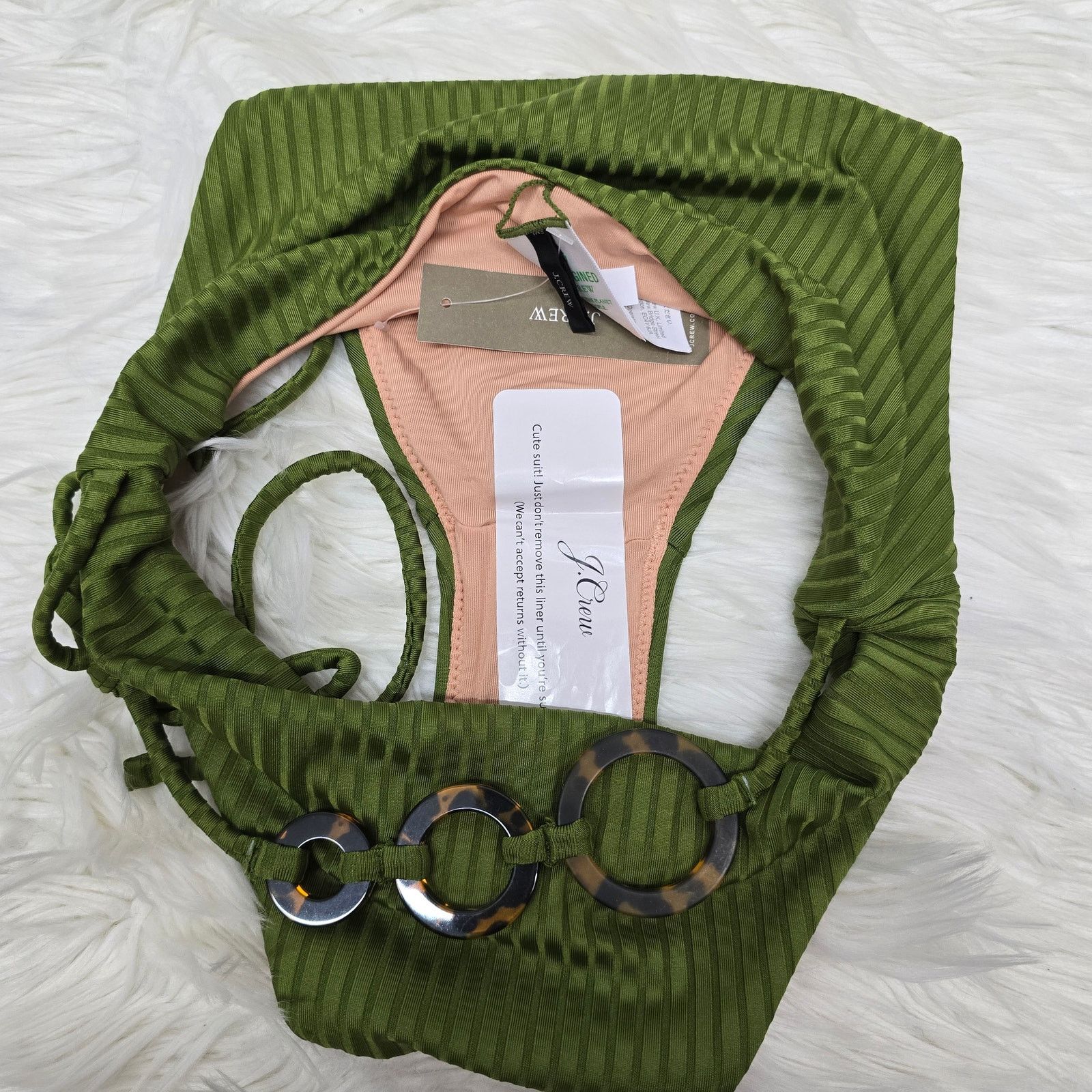 J.Crew NWT J. Crew Wide-rib high-rise bikini bottom w rings Size S Size ONE SIZE - 11 Thumbnail