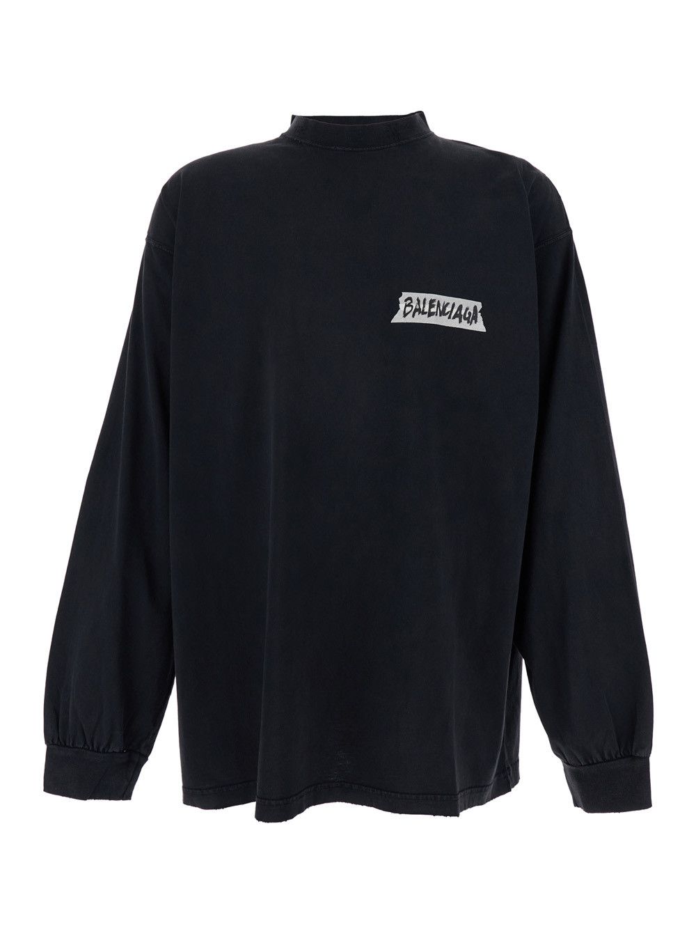 Balenciaga Black Cotton Sweatshirt with Logo on Front and Back for Men Size US S / EU 44-46 / 1 - 1 Thumbnail