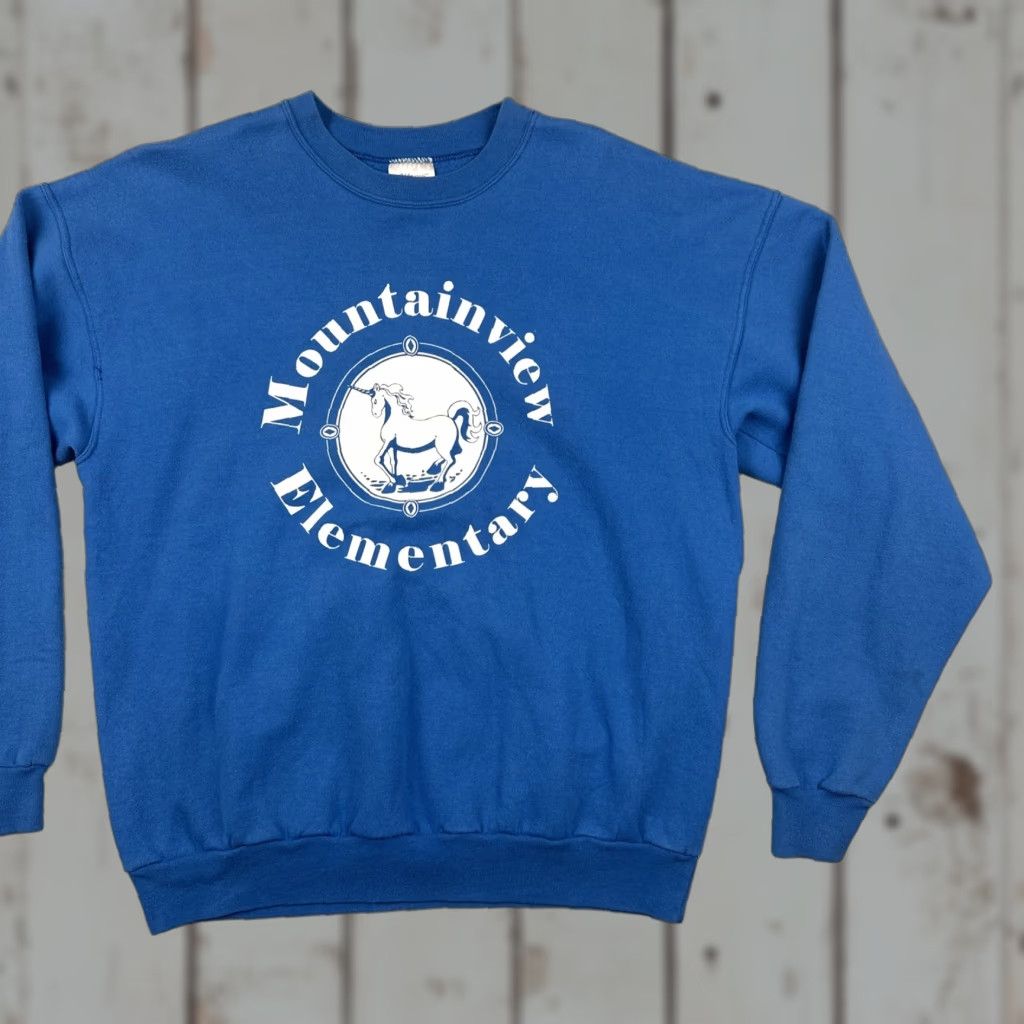 Hanes VINTAGE Hanes Sweatshirt Crew Neck Blue Large 90s USA Mens L Casual Pullover Size US L / EU 52-54 / 3 - 1 Thumbnail