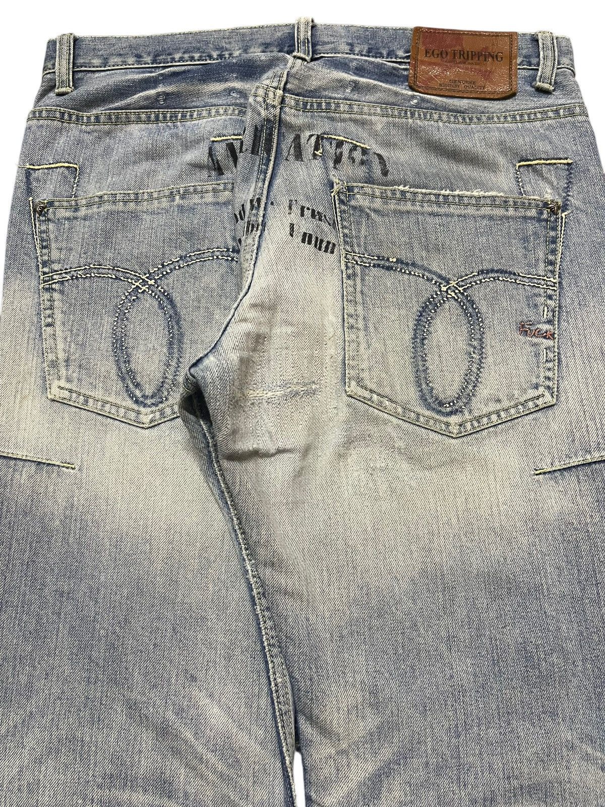 Ego Tripping Vintage Japan Ego Tripping Faded Distressed Flare Jeans Size US 32 / EU 48 - 6 Thumbnail