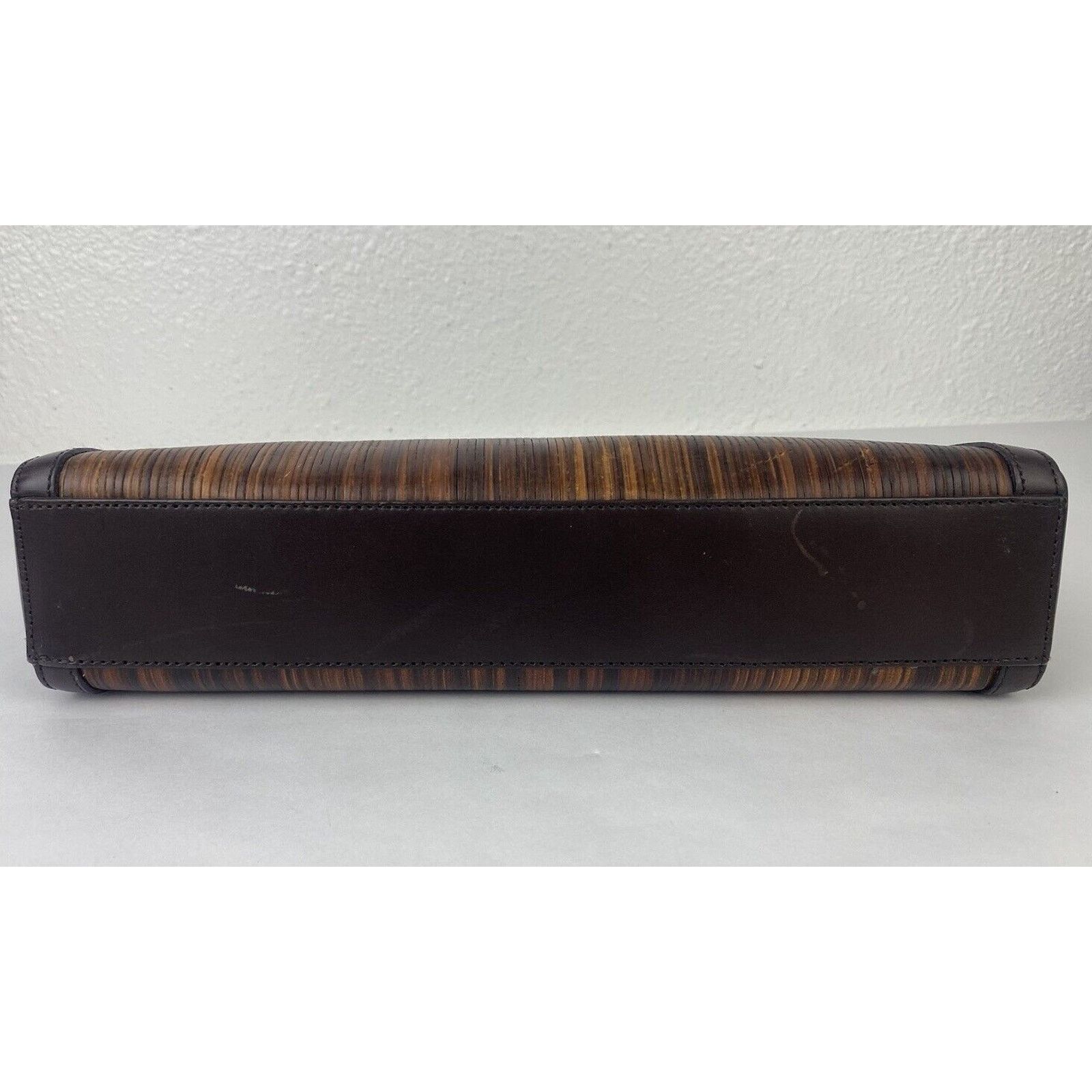 BRAHMIN NWT Brahmin Lenox Brown Balsa Textured Leather Clutch Purse Size ONE SIZE - 18 Thumbnail