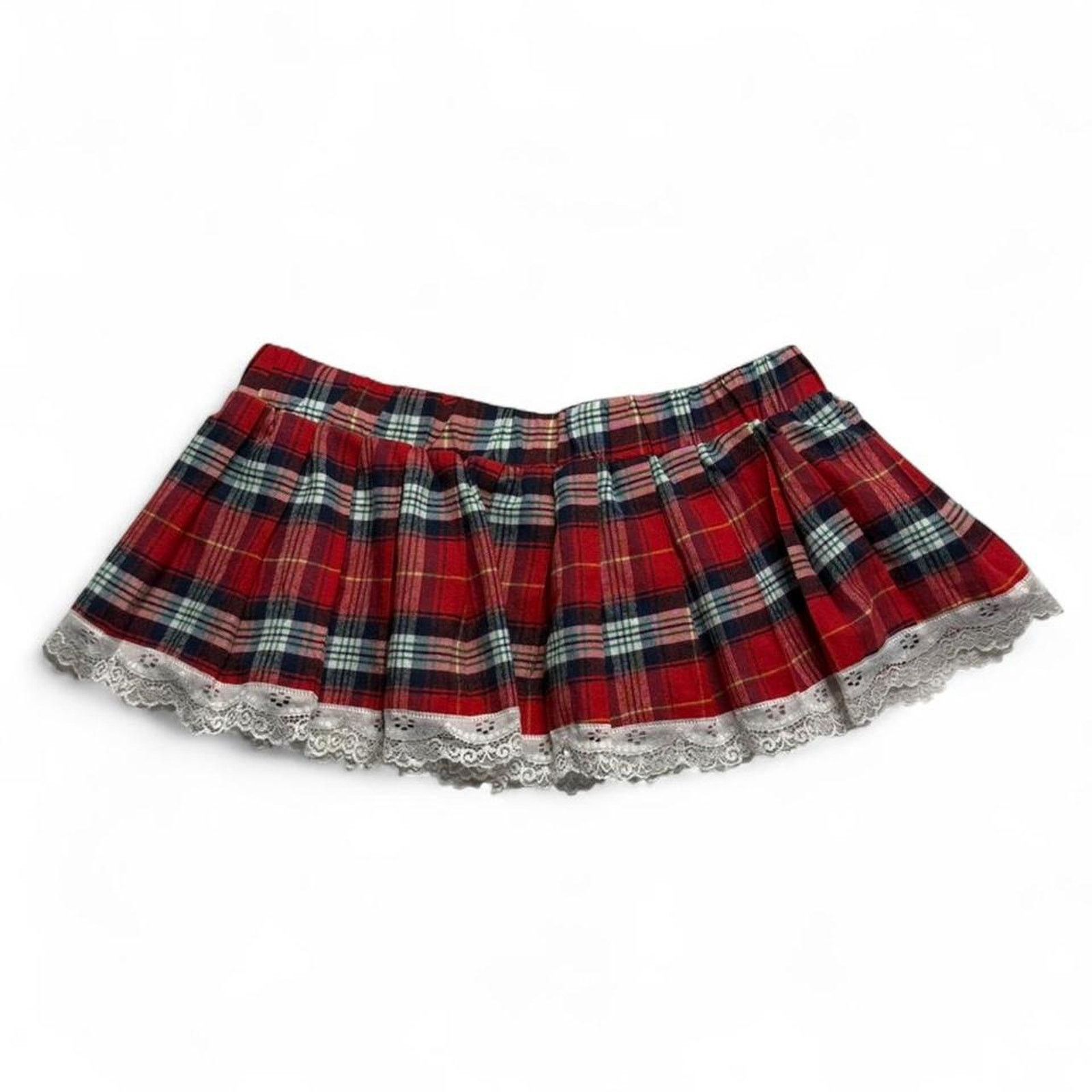 Tripp NYC Adome Plaid Lace Micro Mini Skirt Rave Concert Size Large Size 34" / US 12 / IT 48 - 2 Thumbnail