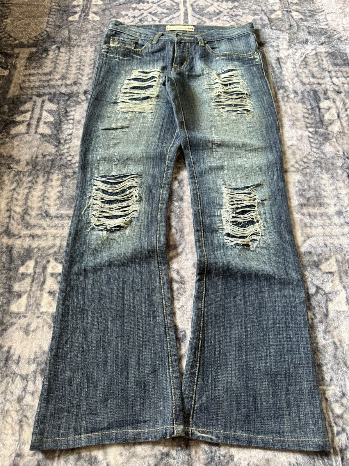 Diesel Vintage Diesel Boro Weave Distressed Flared Jeans Size US 29 - 1 Thumbnail