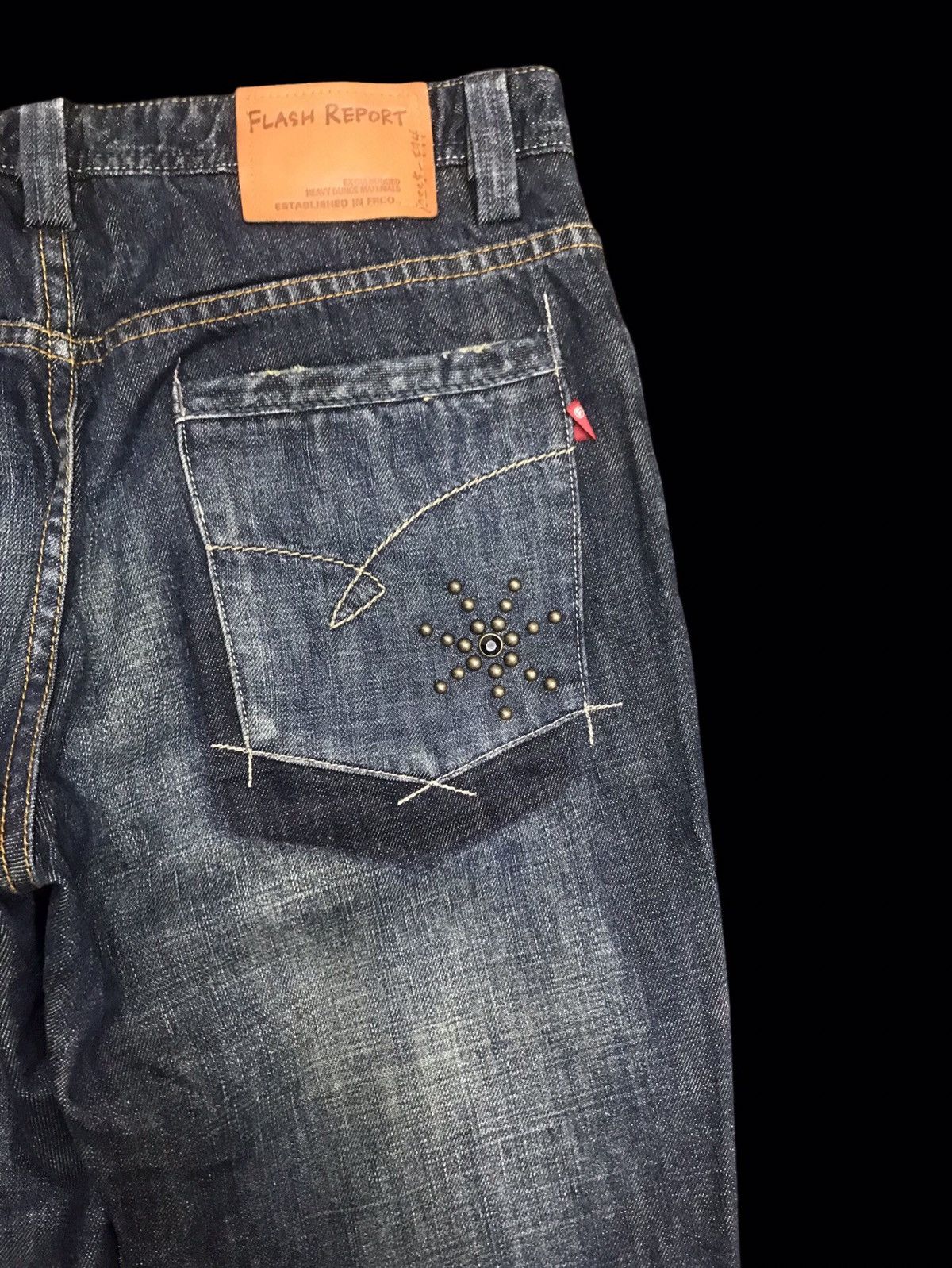 Japanese Brand 💥FLARE💥FLASH REPORT CRAZY DESIGN FLARE DENIM F187 Size US 32 / EU 48 - 16 Thumbnail