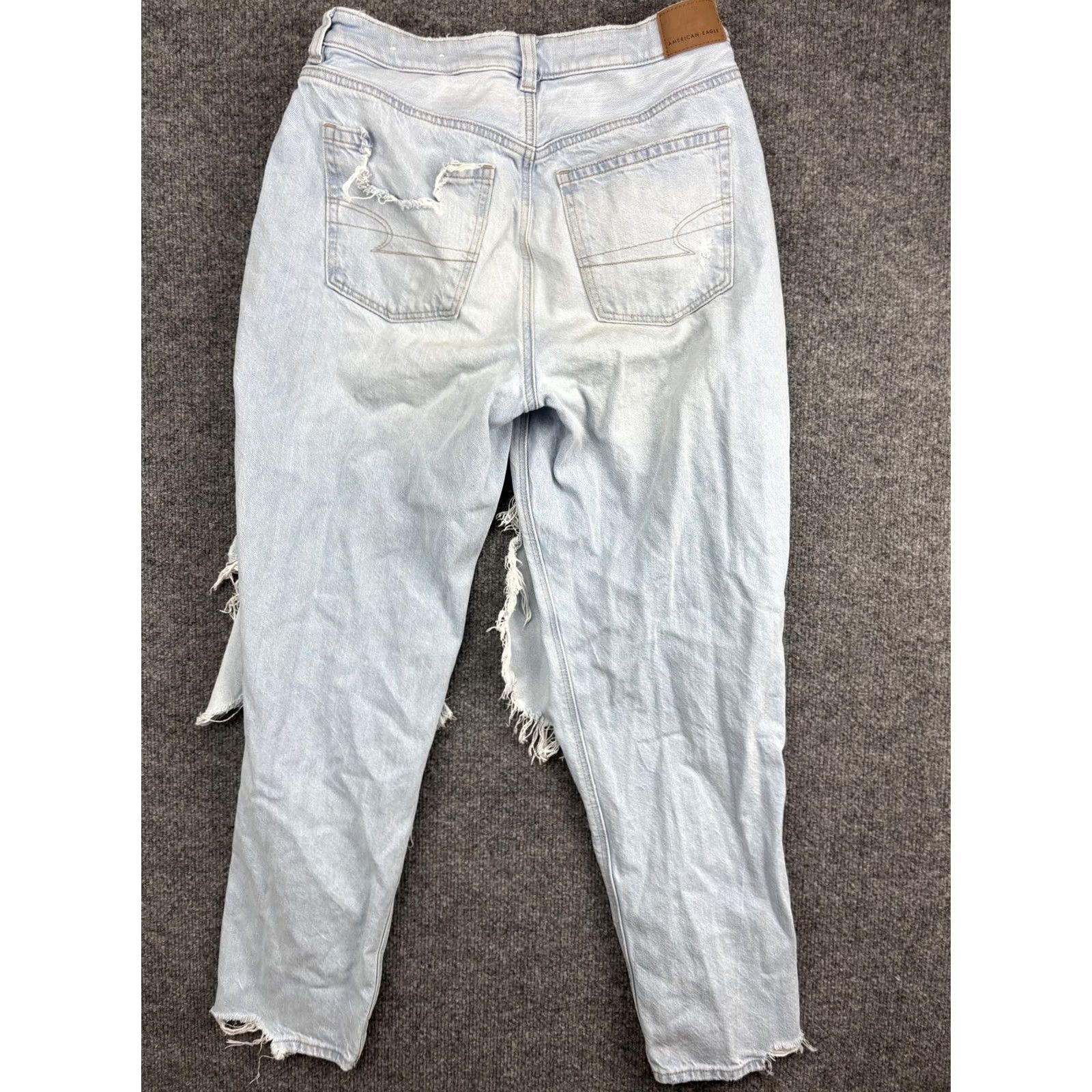 Vintage American Eagle Jeans Womens 6 Blue Mom Distressed Ripped High Rise Denim Jeans Size 28" / US 6 / IT 42 - 7 Thumbnail