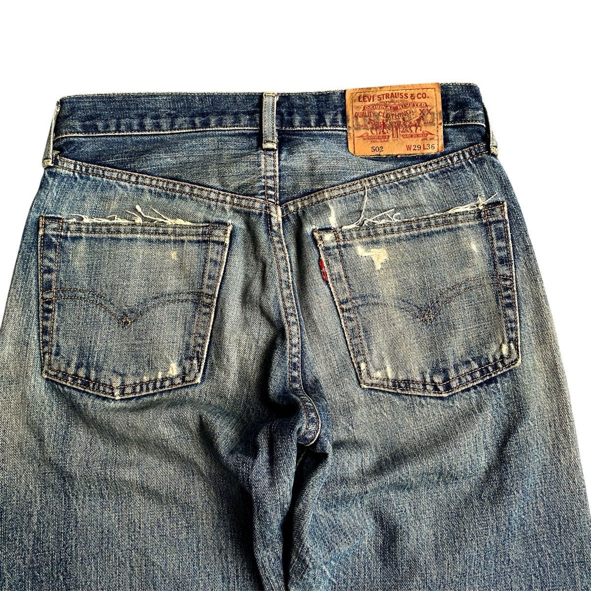 Levi's × Levi's Vintage Clothing × Vintage Crazy Vintage Levis 502 BigE Redline Selvedge Distress Jeans Size US 29 - 5 Thumbnail