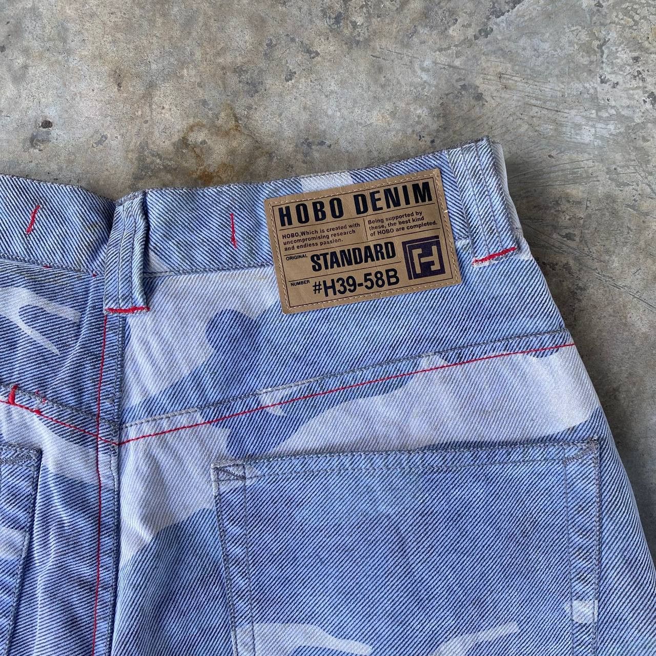 Hobo HOBO DENIM Vintage 90s Wide Leg Blue Camo Skate Pants Baggy Size US 30 / EU 46 - 14 Thumbnail