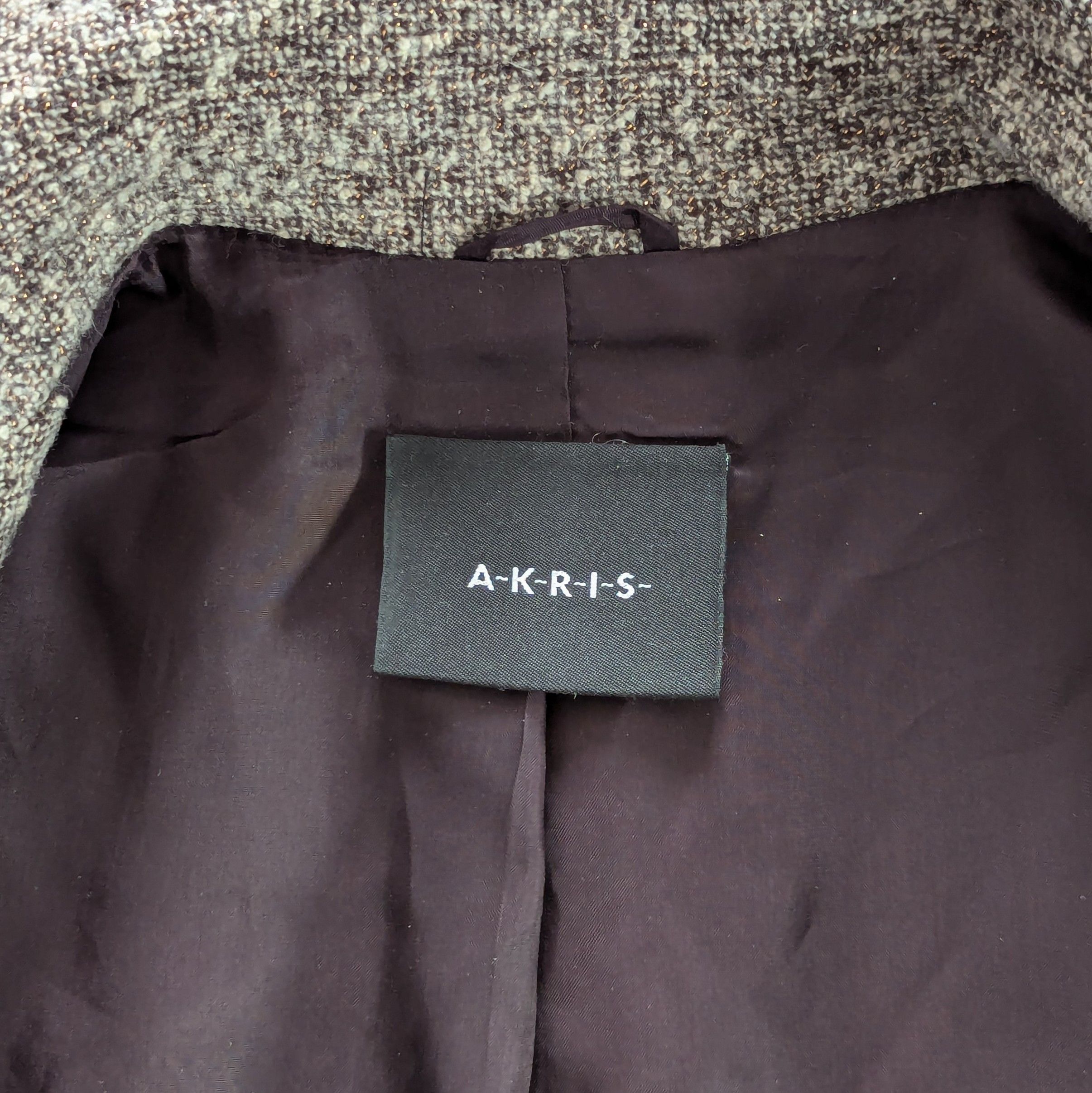 Akris AKRIS Wool Tweed Pattern Long Coat Gray Luxury Brand Size M / US 6-8 / IT 42-44 - 9 Thumbnail