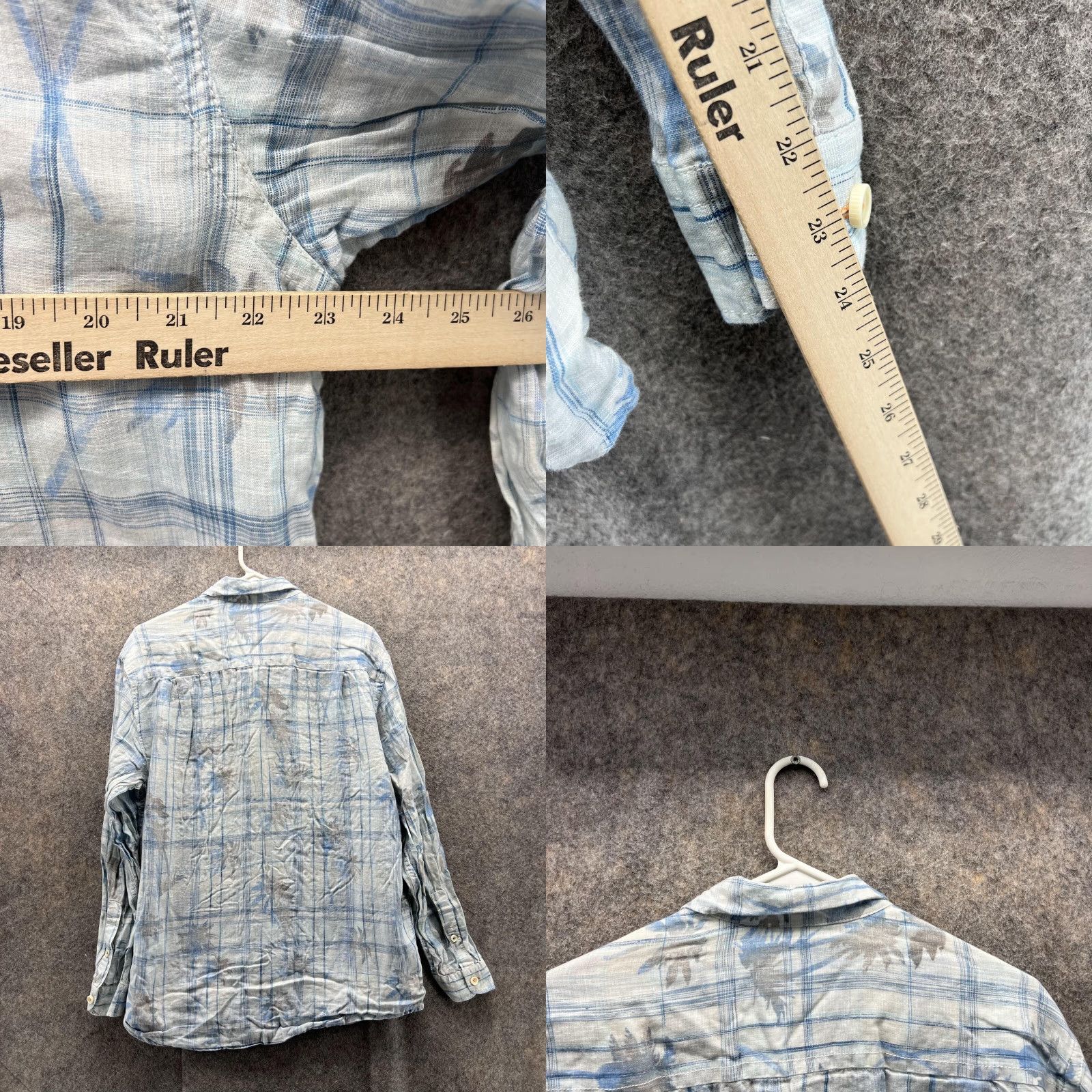 Tommy Bahama Tommy Bahama Shirt Men Medium Adult Blue Linen Relax Casual Button Down Plaid Size US M / EU 48-50 / 2 - 8 Thumbnail
