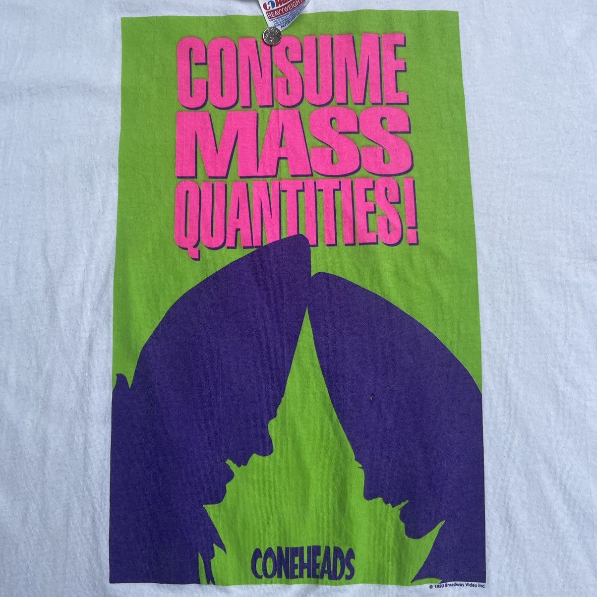 Vintage 1993 Coneheads Movie Promo "Consume Mass Quantities" Shirt Size US XL / EU 56 / 4 - 2 Thumbnail