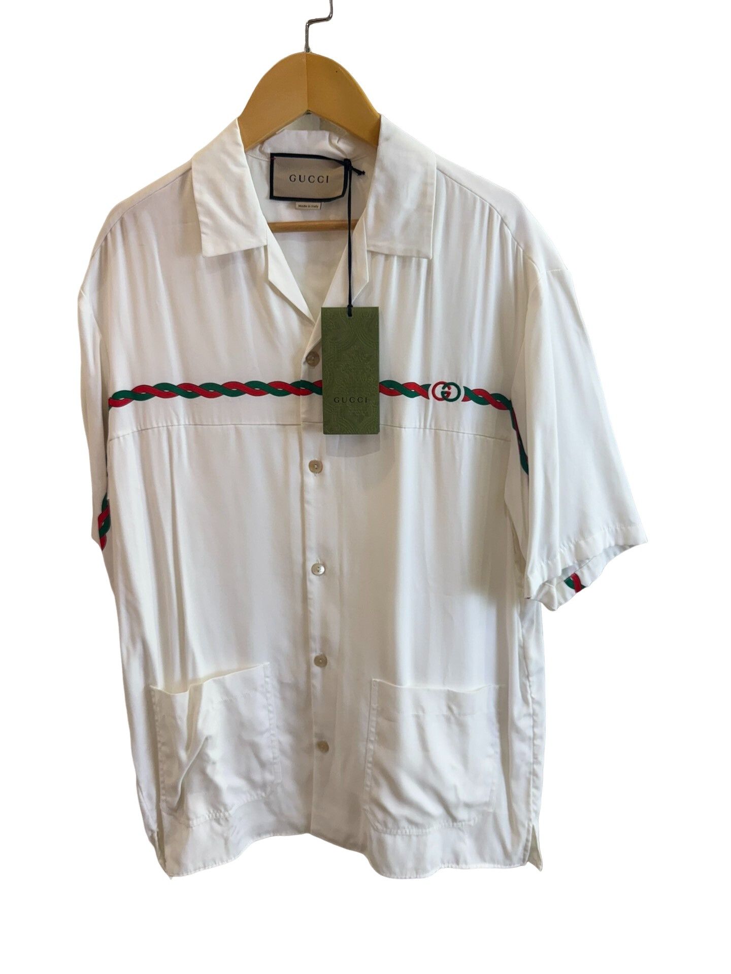Gucci Gucci Web Stripe GG Short Sleeve Shirt 44 Size US S / EU 44-46 / 1 - 1 Thumbnail