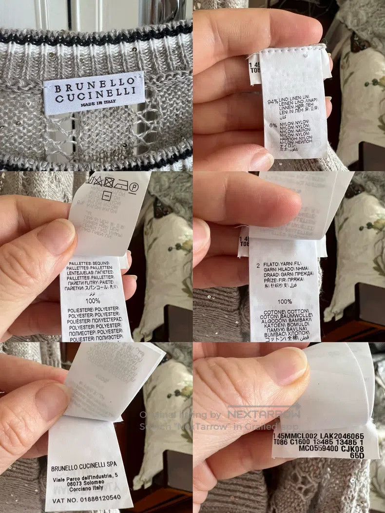 Brunello Cucinelli Brunello Cucinelli Discount Glitter Short Sleeve Size M / US 6-8 / IT 42-44 - 5 Thumbnail