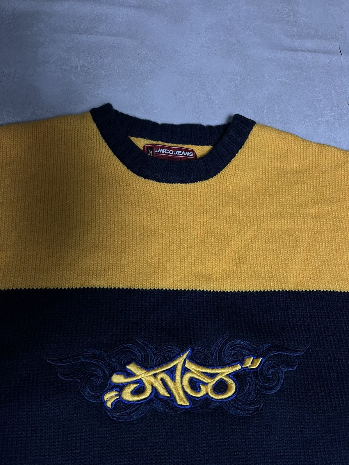 JNCO Y2K Rare JNCO Embroidered Knit Pull Over Sweater Size US M / EU 48-50 / 2 - 5 Thumbnail