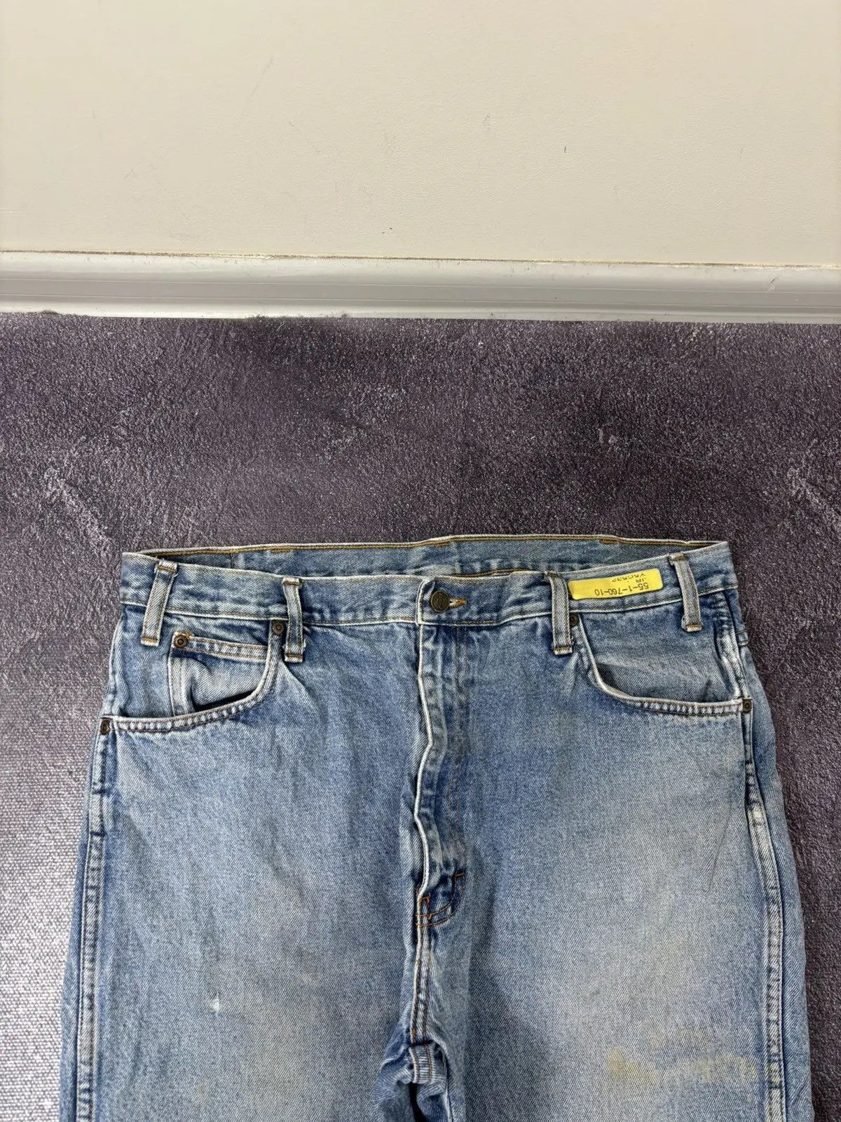 Dickies × Vintage Vintage 90s Dickies Faded Light Blue Work Denim Baggy Jeans Size US 38 / EU 54 - 9 Thumbnail
