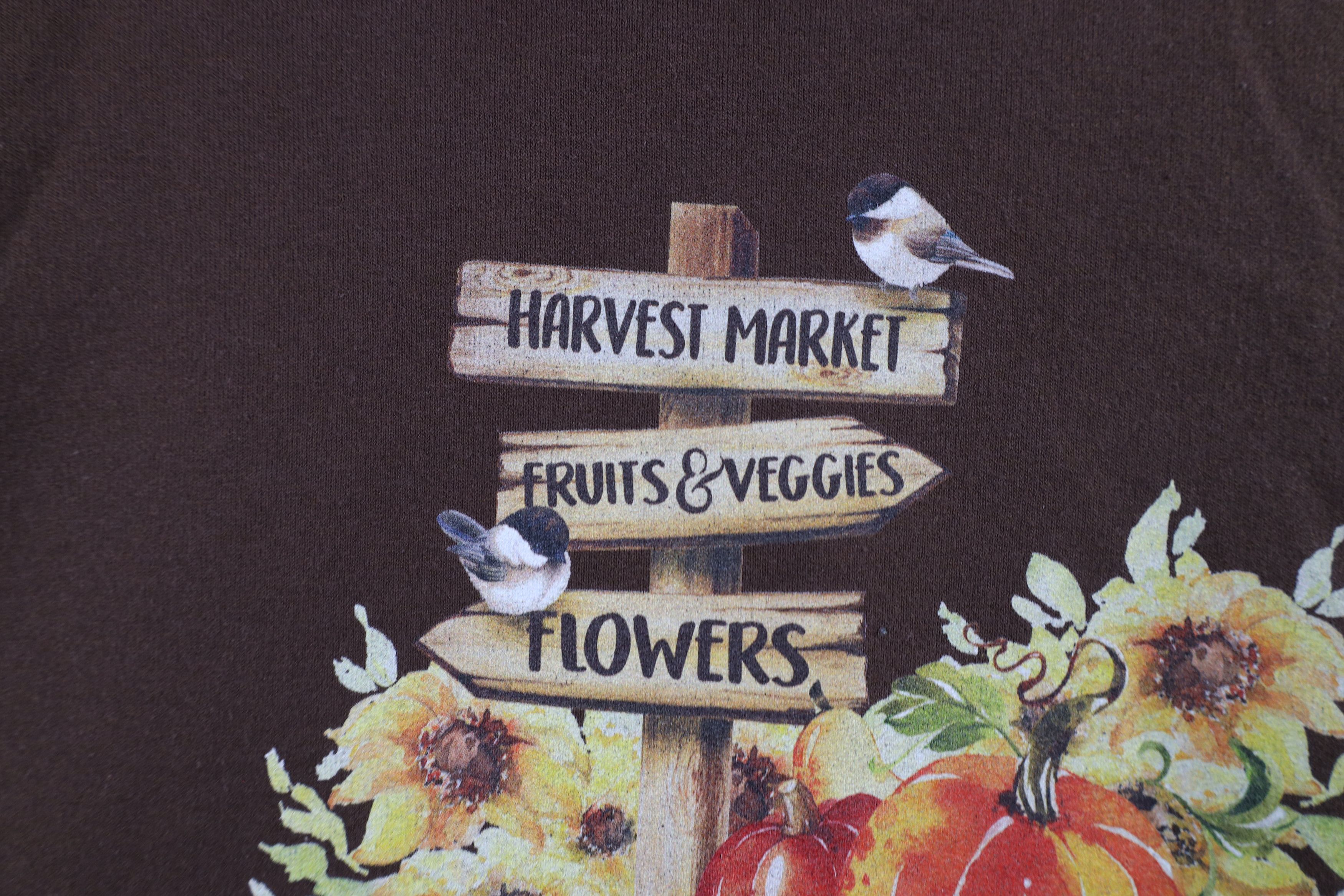 Vintage Vintage 90s Streetwear Flowers Pumpkin Sweatshirt Brown Size L / US 10 / IT 46 - 5 Thumbnail