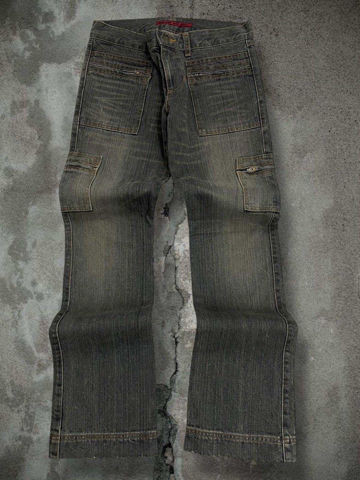 Japanese Brand Vintage 1990s Designer Japan Edge On All Green Mudwash Denim Size US 29 - 1 Thumbnail