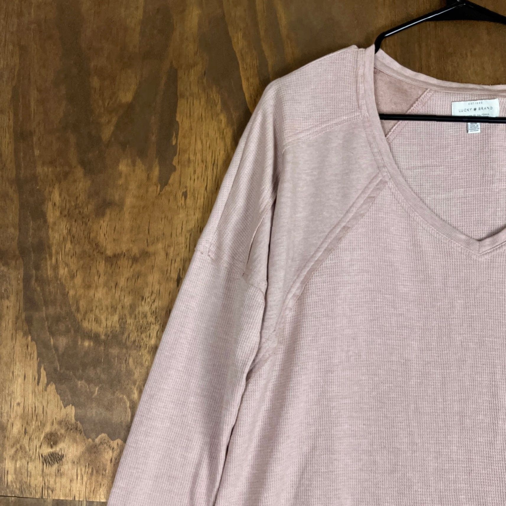 Lucky Brand Lucky Brand Womens Shirt Tan V Neck Long Sleeve Boxy Oversized Side Slits M Size M / US 6-8 / IT 42-44 - 4 Thumbnail