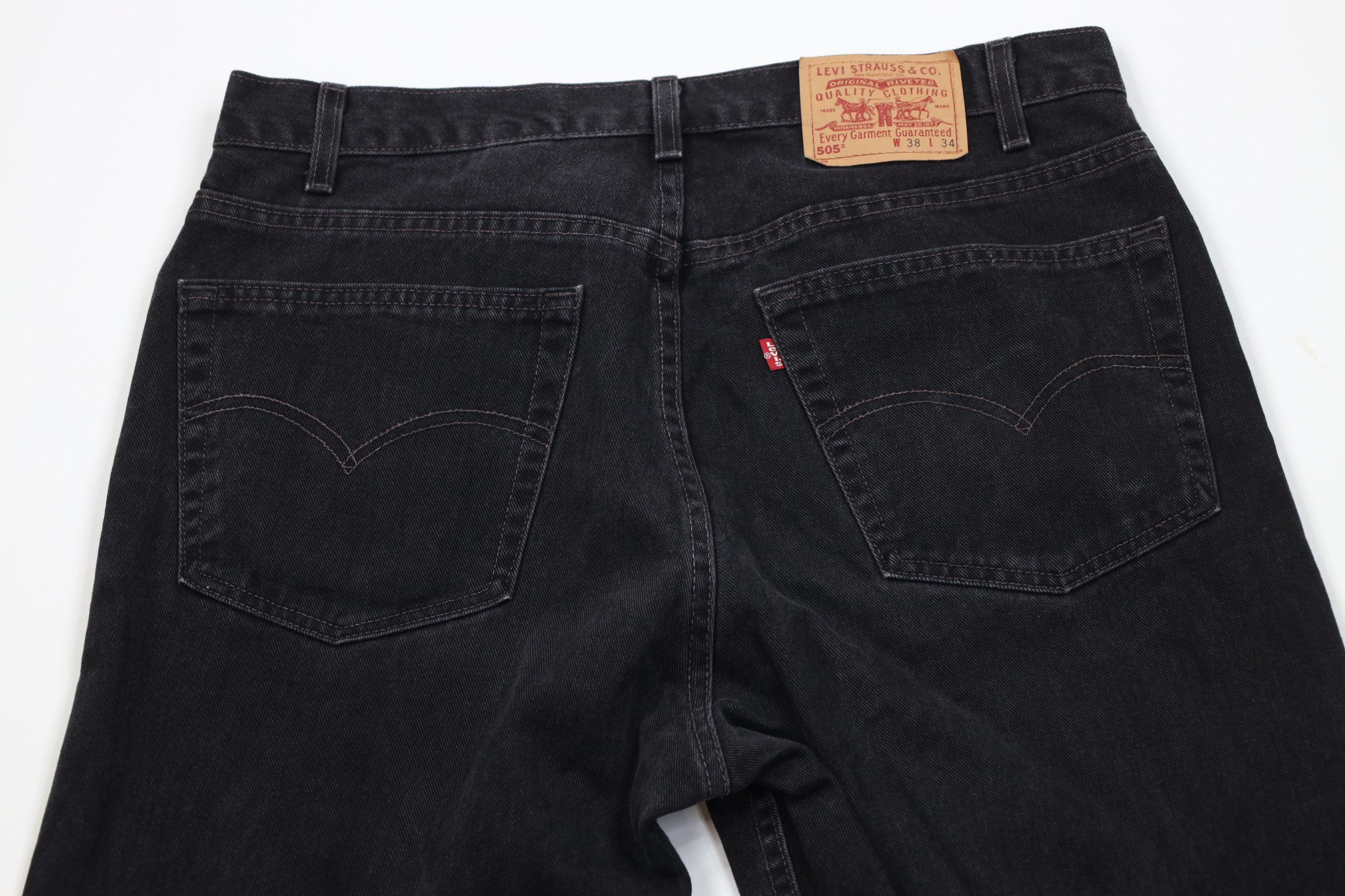 Levi's Vintage Y2K Levis 505 Straight Leg Denim Jeans Black USA Size US 38 / EU 54 - 11 Thumbnail