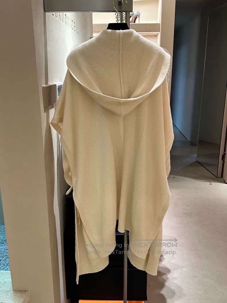 Hermes Hermes size 00 Cream White 100% Cashmere Hooded Knit Coat Size XS / US 0-2 / IT 36-38 - 2 Thumbnail
