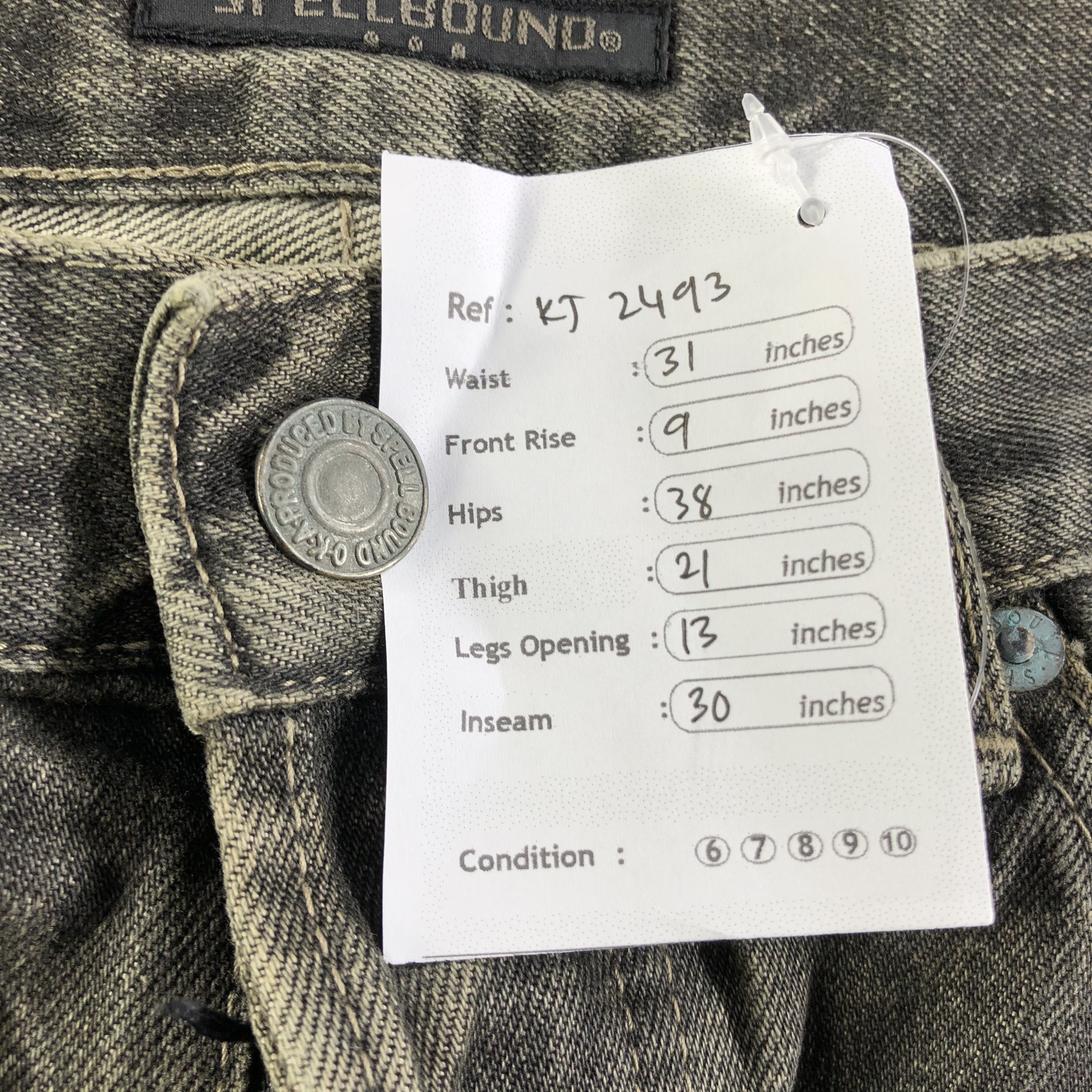 Japanese Brand Spellbound Jeans Rusty Black Denim KJ2493 Size US 30 / EU 46 - 11 Thumbnail
