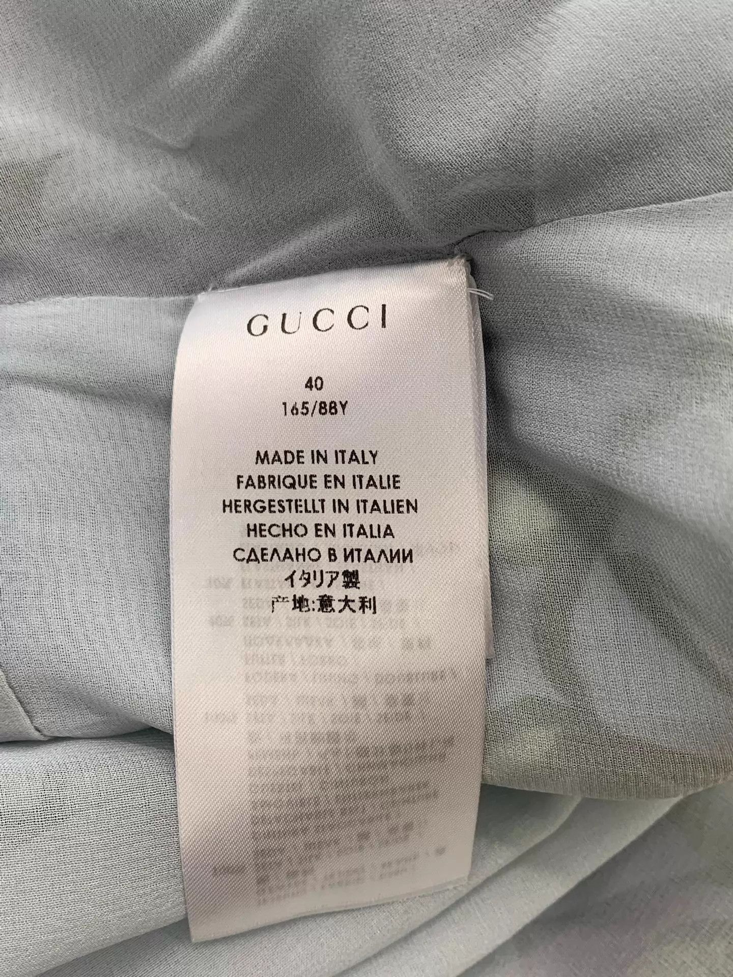 Gucci Gucci Women's Blue Printed Silk Dress Size 40 New Size S / US 4 / IT 40 - 5 Thumbnail