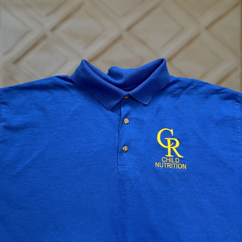 Gildan VINTAGE Gildan DryBlend Polo Shirt Mens Large Blue Child Nutrition Ebmroidered Logo Shirt Size US L / EU 52-54 / 3 - 1 Thumbnail