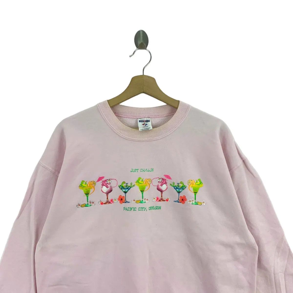 Vintage Vtg PACIFIC CITY OREGON Just Chilling Cocktail Pink Size L / US 10 / IT 46 - 2 Thumbnail