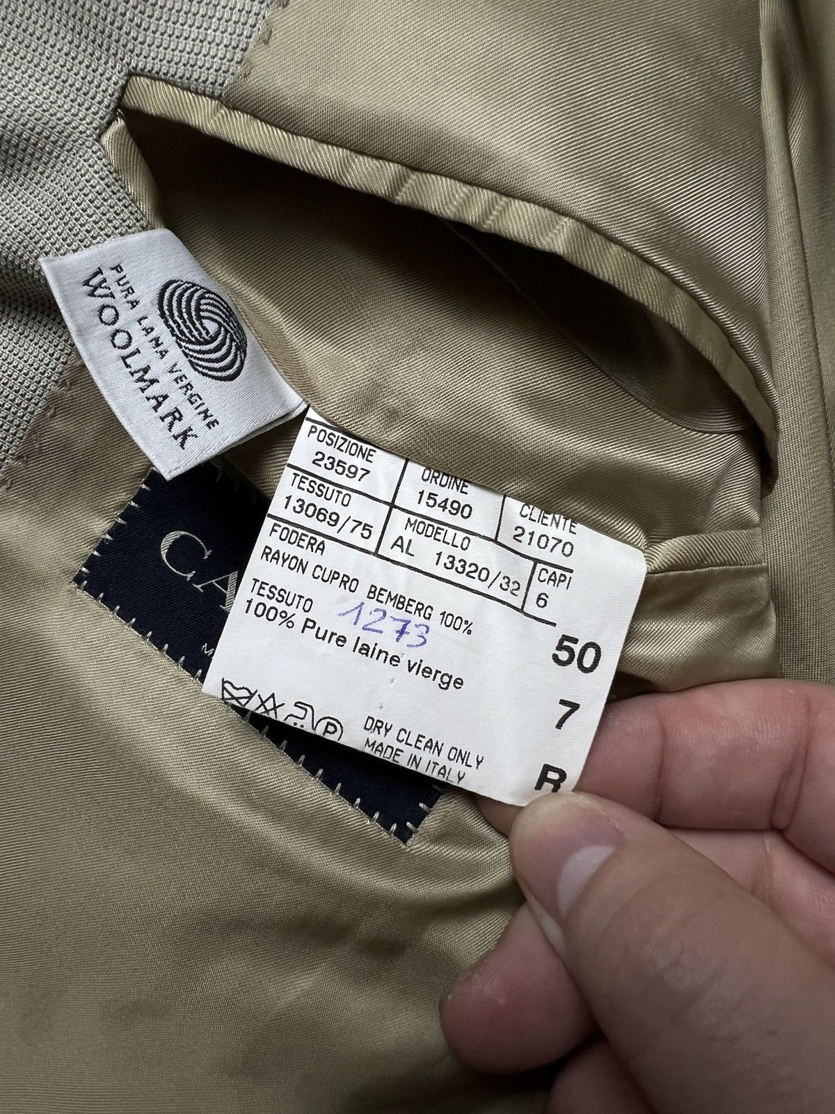 Canali Canali Italy Beige Wool Classic Blazer Jacket Size 50R - 15 Thumbnail