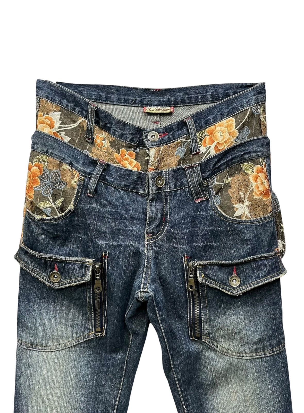 Pure Blue Japan Ultra Rare Gumu Grunge Mudwash Karakuri Sukajan Denim XL Size US 31 - 5 Thumbnail