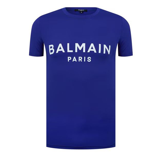 Image of Balmain O1G2R1Mq0324 T- Shirts In Blue & White in Blue/White, Men's (Size Small)