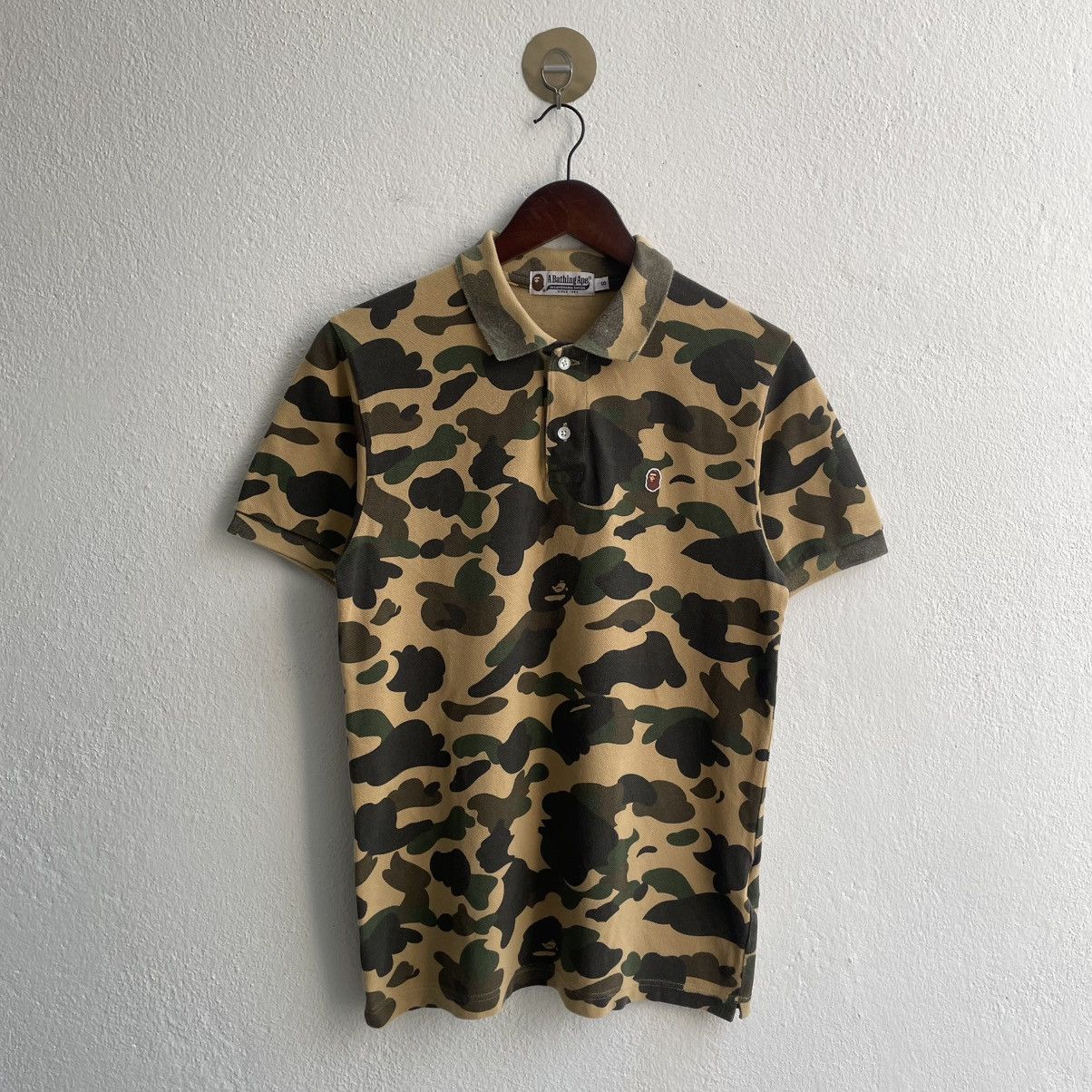 Bape Vintage 00's A Bathing Ape Camouflage Polo Shirts Size US S / EU 44-46 / 1 - 1 Thumbnail