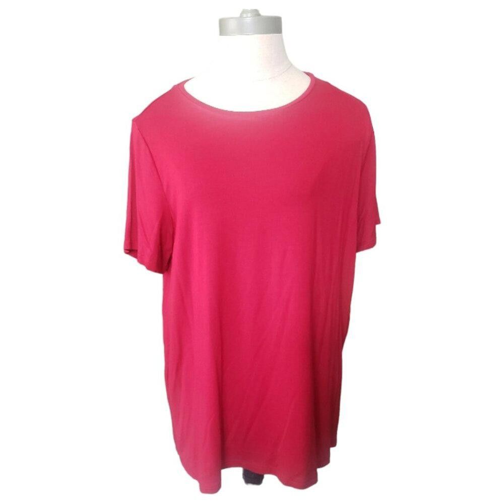 Eileen Fisher CT639 Eileen Fisher Red Short Sleeve T-shirt L Size L / US 10 / IT 46 - 1 Thumbnail