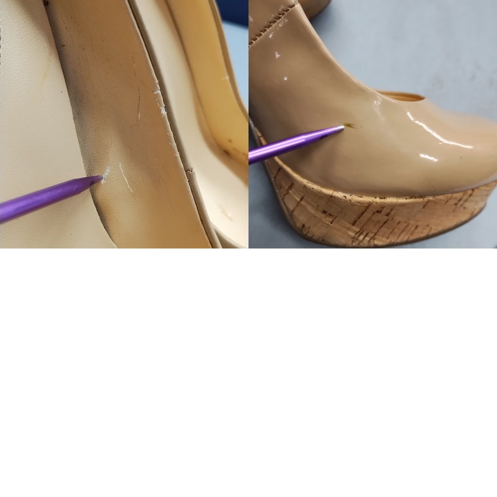 Guess GUESS Platform Pump Heels Womens US Size 6M Tan Patent Leather Slip On Pump Size US 6 / IT 36 - 8 Thumbnail