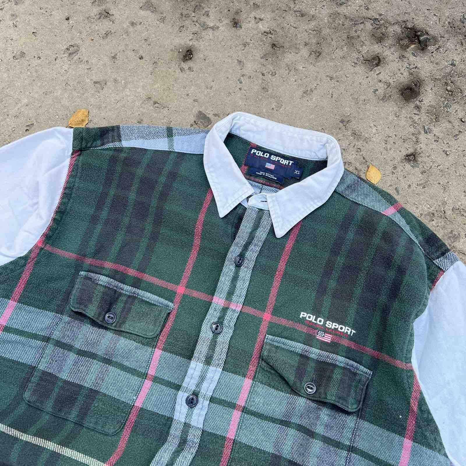 Polo Ralph Lauren × Vintage Vintage Polo Sport Flannel Shirt 90s Sz XL Size US XL / EU 56 / 4 - 2 Thumbnail