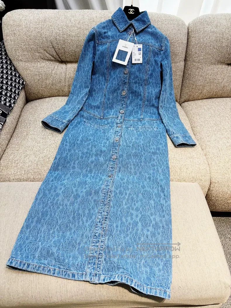 Chanel Chanel 23P blue full-print camelia denim long-sleeved long Size XXS / US 00 / IT 34 - 2 Thumbnail