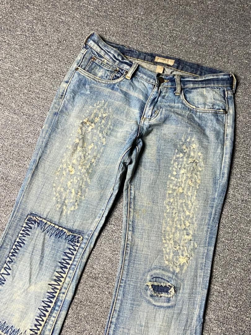 Japanese Brand America & First Distressed Patchwork Flared Jeans (157) Size US 30 / EU 46 - 9 Thumbnail
