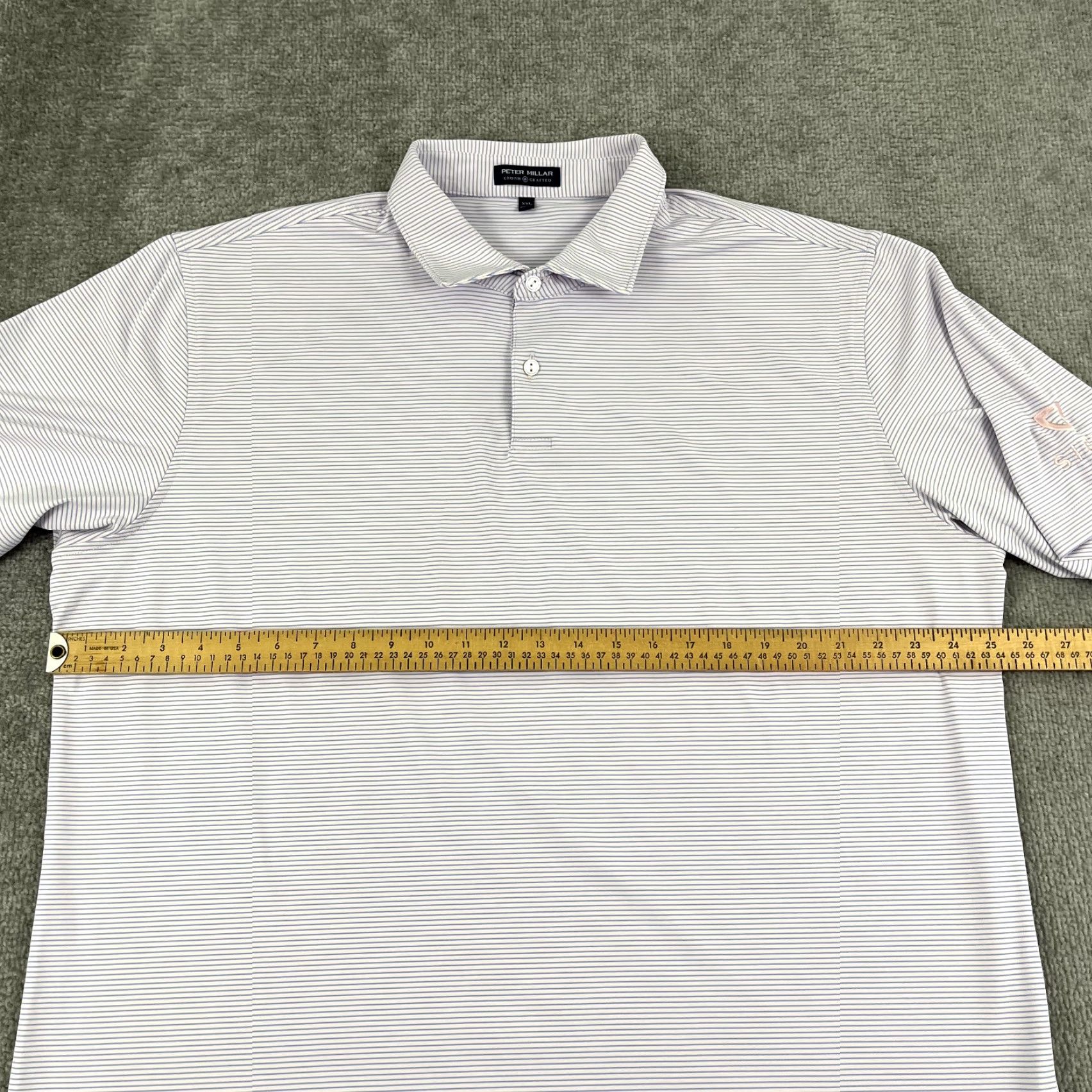 Peter Millar Peter Millar Polo Shirt Mens 2XL Crown Crafted Golf Pink Blue Breast Cancer Logo Size US XXL / EU 58 / 5 - 7 Thumbnail
