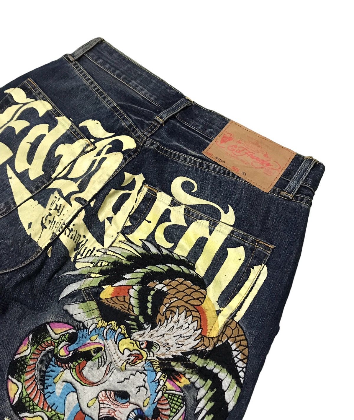 Ed Hardy BEST OFFER🔥Y2K Ed Hardy Eagle Snake Skull Embroidery Jeans Size US 31 - 11 Thumbnail